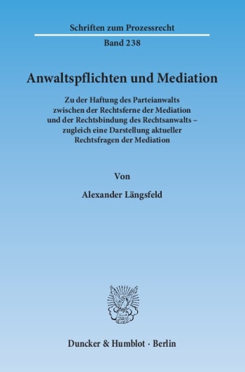 Cover: Anwaltspflichten und Mediation