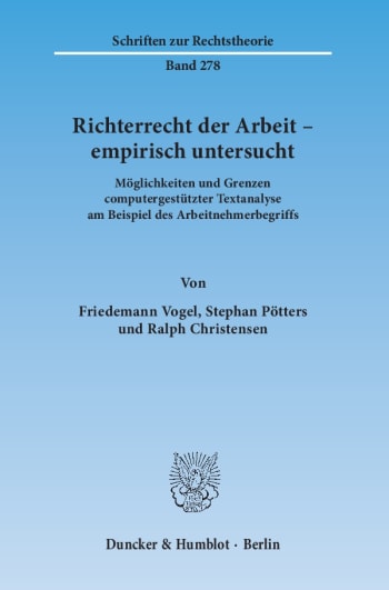 Cover: Richterrecht der Arbeit – empirisch untersucht