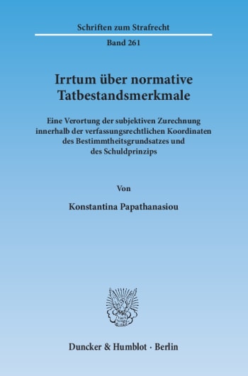 Cover: Irrtum über normative Tatbestandsmerkmale