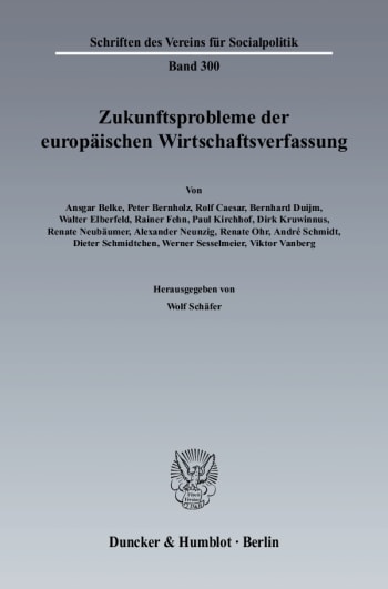 Cover: Zukunftsprobleme der Europäischen Wirtschaftsverfassung