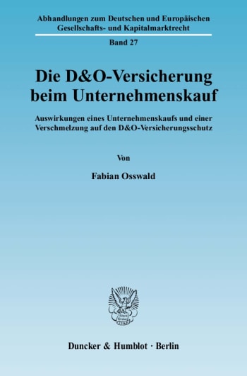 Cover: Die D&O-Versicherung beim Unternehmenskauf