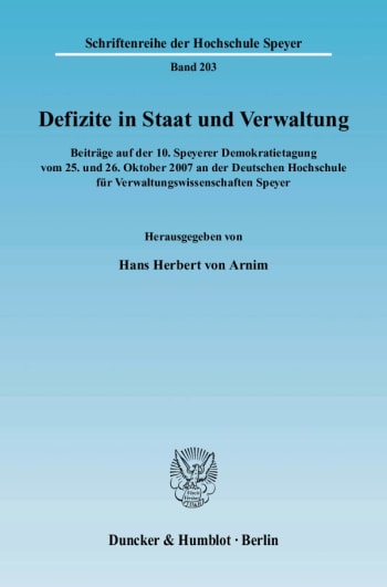 Cover: Defizite in Staat und Verwaltung