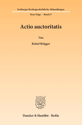 Cover: Actio auctoritatis