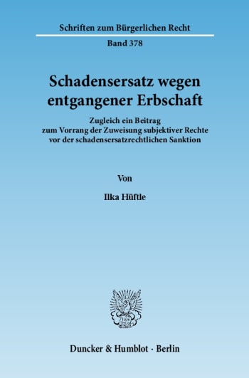 Cover: Schadensersatz wegen entgangener Erbschaft