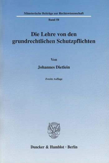 Cover: Die Lehre von den grundrechtlichen Schutzpflichten