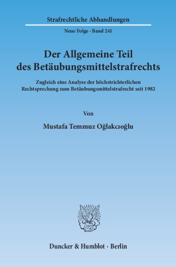 Cover: Der Allgemeine Teil des Betäubungsmittelstrafrechts