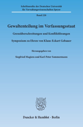 Cover: Gewaltenteilung im Verfassungsstaat