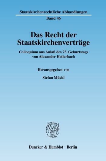 Cover: Das Recht der Staatskirchenverträge