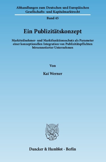 Cover: Ein Publizitätskonzept