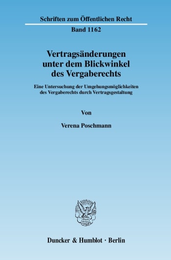 Cover: Vertragsänderungen unter dem Blickwinkel des Vergaberechts