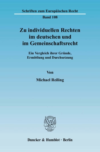 Cover: Zu individuellen Rechten im deutschen und im Gemeinschaftsrecht