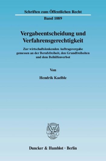 Cover: Vergabeentscheidung und Verfahrensgerechtigkeit