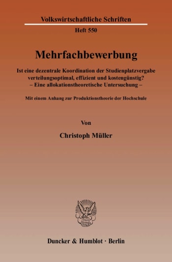 Cover: Mehrfachbewerbung