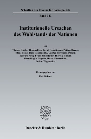 Cover: Institutionelle Ursachen des Wohlstands der Nationen