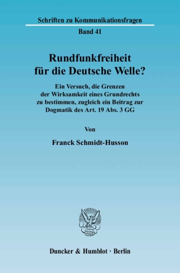 Cover: Rundfunkfreiheit für die Deutsche Welle?