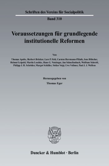 Cover: Voraussetzungen für grundlegende institutionelle Reformen