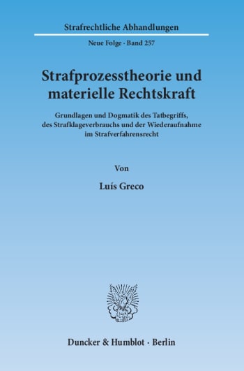 Cover: Strafprozesstheorie und materielle Rechtskraft