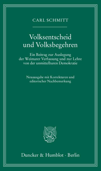 Cover: Volksentscheid und Volksbegehren