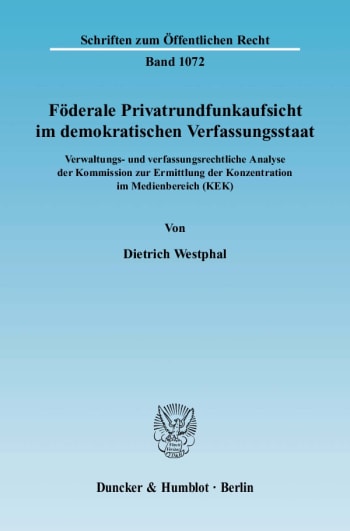 Cover: Föderale Privatrundfunkaufsicht im demokratischen Verfassungsstaat