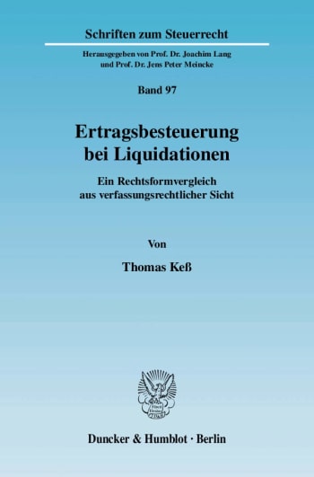 Cover: Ertragsbesteuerung bei Liquidationen