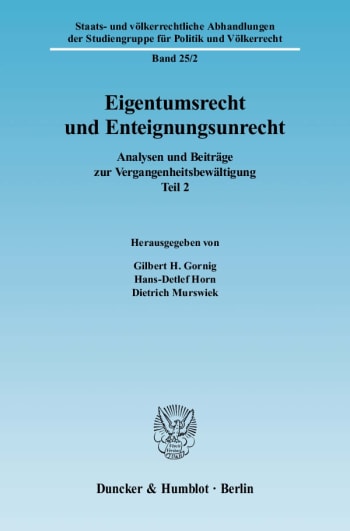 Cover: Eigentumsrecht und Enteignungsunrecht