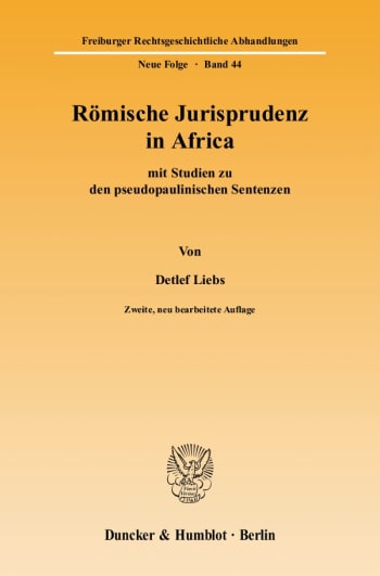 Cover: Römische Jurisprudenz in Africa