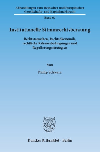 Cover: Institutionelle Stimmrechtsberatung