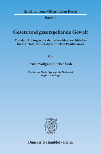 Cover: Gesetz und gesetzgebende Gewalt