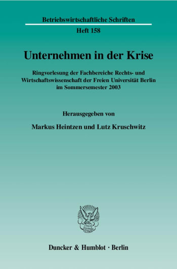 Cover: Unternehmen in der Krise