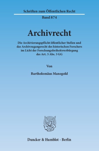 Cover: Archivrecht