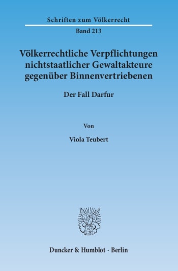 Cover: Völkerrechtliche Verpflichtungen nichtstaatlicher Gewaltakteure gegenüber Binnenvertriebenen