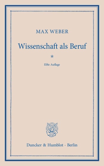 Cover: Wissenschaft als Beruf