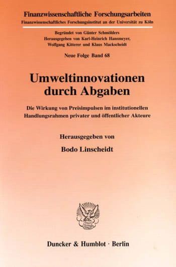 Cover: Umweltinnovationen durch Abgaben