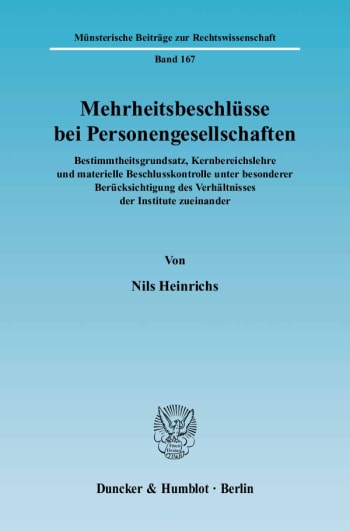 Cover: Mehrheitsbeschlüsse bei Personengesellschaften