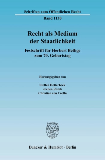 Cover: Recht als Medium der Staatlichkeit