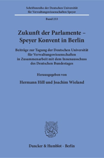 Cover: Zukunft der Parlamente – Speyer Konvent in Berlin