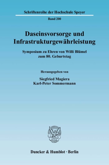 Cover: Daseinsvorsorge und Infrastrukturgewährleistung