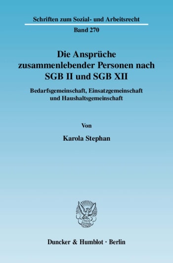 Cover: Die Ansprüche zusammenlebender Personen nach SGB II und SGB XII