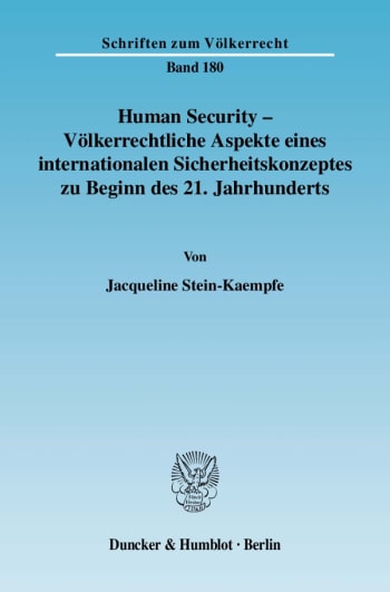 Cover: Human Security - Völkerrechtliche Aspekte eines internationalen Sicherheitskonzeptes zu Beginn des 21. Jahrhunderts