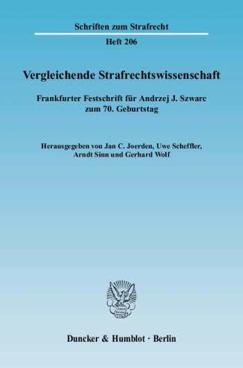 Cover: Vergleichende Strafrechtswissenschaft