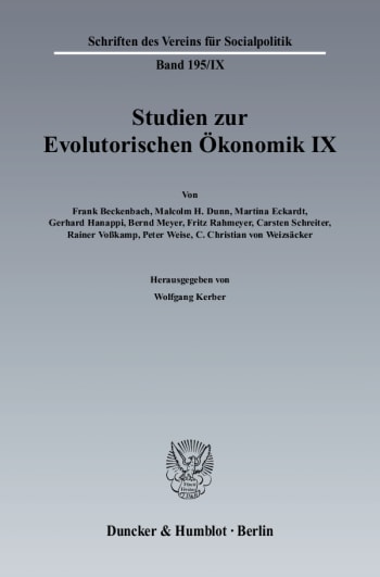 Cover: Studien zur Evolutorischen Ökonomik IX