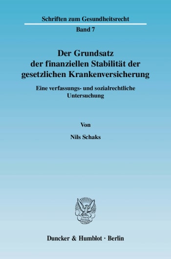 Cover: Der Grundsatz der finanziellen Stabilität der gesetzlichen Krankenversicherung