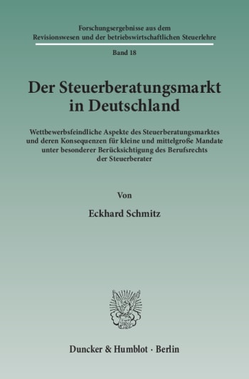 Cover: Der Steuerberatungsmarkt in Deutschland