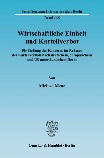 Cover: Wirtschaftliche Einheit und Kartellverbot