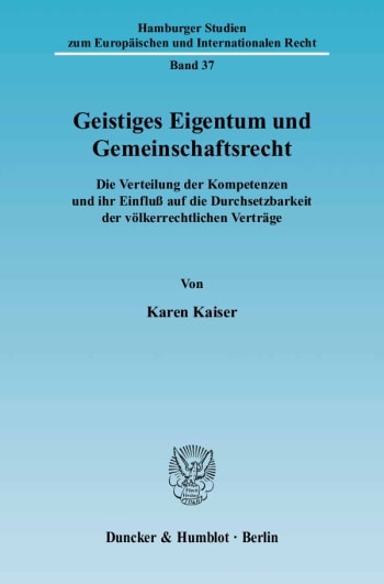 Cover: Geistiges Eigentum und Gemeinschaftsrecht