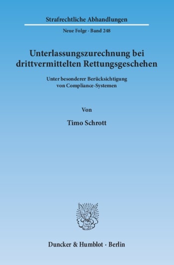 Cover: Unterlassungszurechnung bei drittvermittelten Rettungsgeschehen