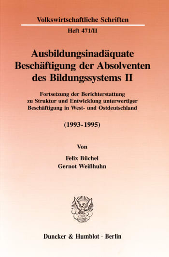 Cover: Ausbildungsinadäquate Beschäftigung der Absolventen des Bildungssystems II