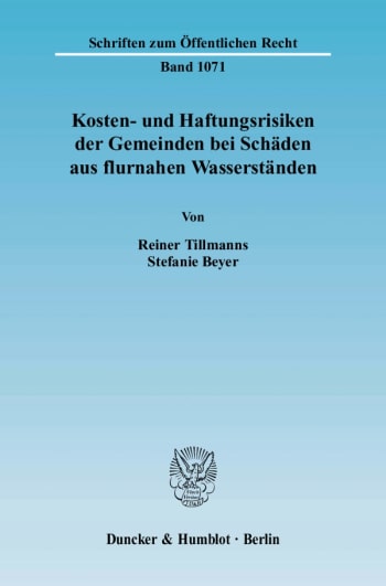 Cover: Kosten- und Haftungsrisiken der Gemeinden bei Schäden aus flurnahen Wasserständen