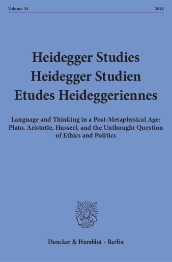 Cover: Heidegger Studies / Heidegger Studien / Etudes Heideggeriennes