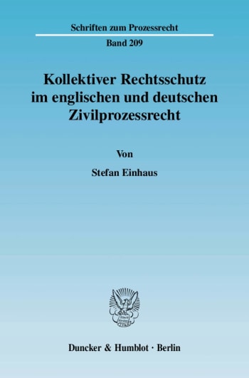 Cover: Kollektiver Rechtsschutz im englischen und deutschen Zivilprozessrecht